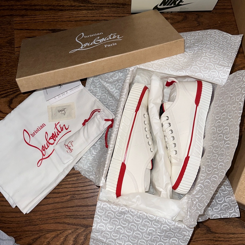 Brand New Christian Louboutin Pedro Sneakers White 37